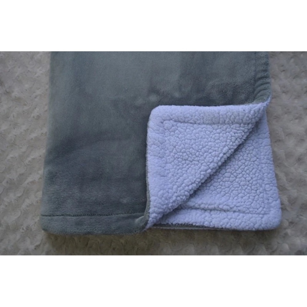 Idea Nuova Baby Blanket Gray White Sherpa Plush Security Lovey RN 76541